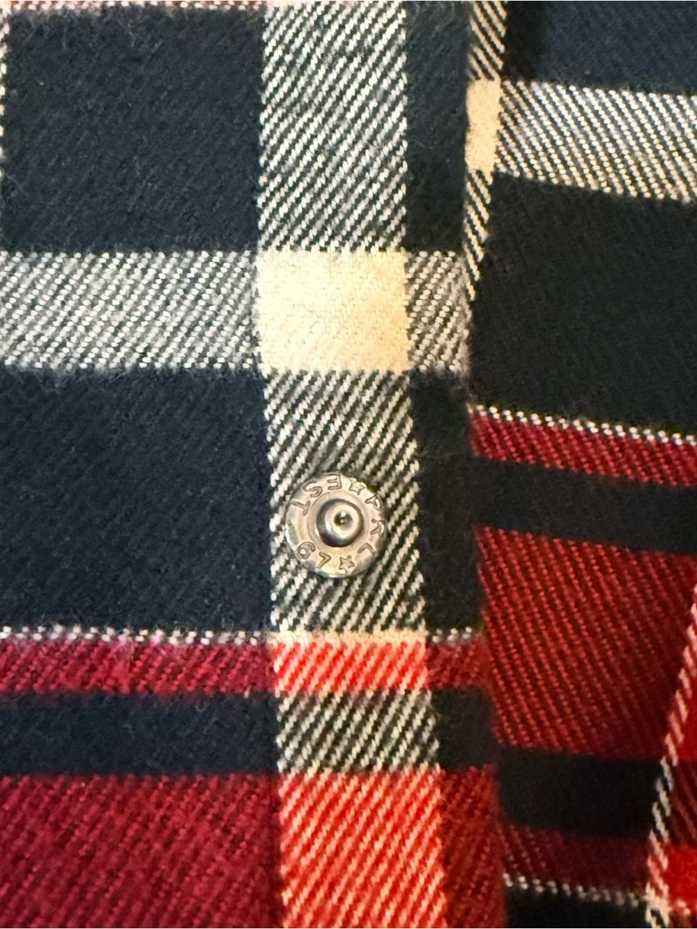 Ralph Lauren Red Black Cream Plaid Button-Down Flannel sz 12 Kid  100% Cotton
